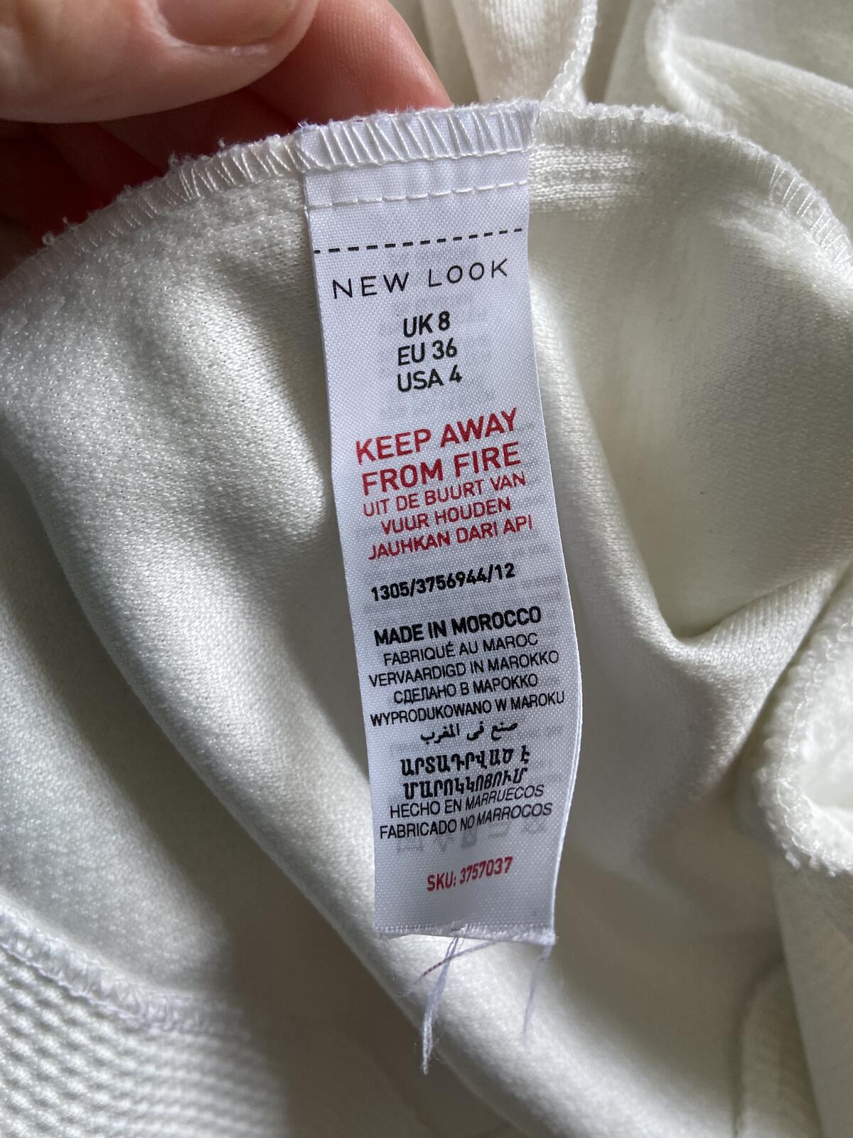 New Look White Waffle Texture Lightweight Summer Blazer - Size 8