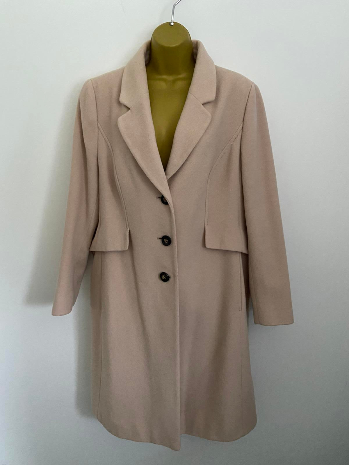 M&S Size 18 Buttermilk Wool & Cashmere Blend Longline Overcoat Smart Jacket