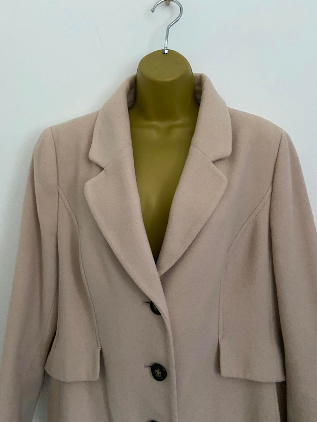 M&S Size 18 Buttermilk Wool & Cashmere Blend Longline Overcoat Smart Jacket