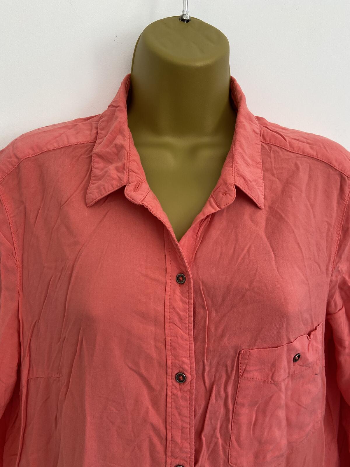 F&F Bright Pink Coral Button-Front Shirt Dress - UK Size 12