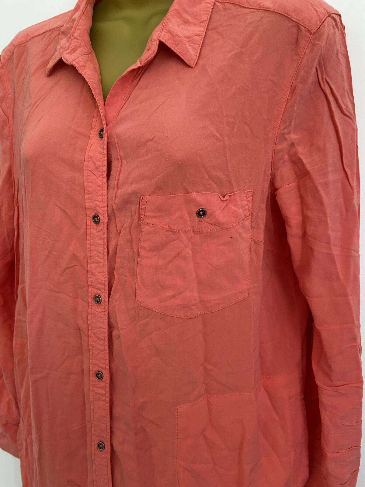 F&F Bright Pink Coral Button-Front Shirt Dress - UK Size 12