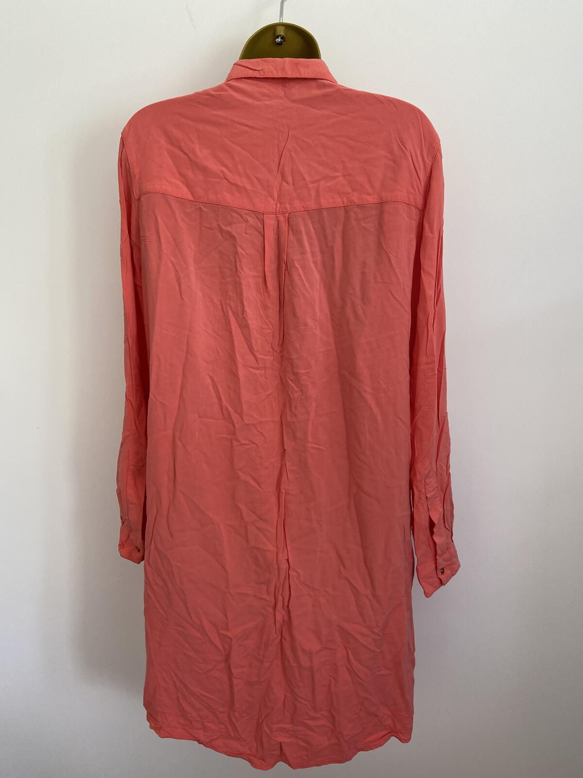 F&F Bright Pink Coral Button-Front Shirt Dress - UK Size 12