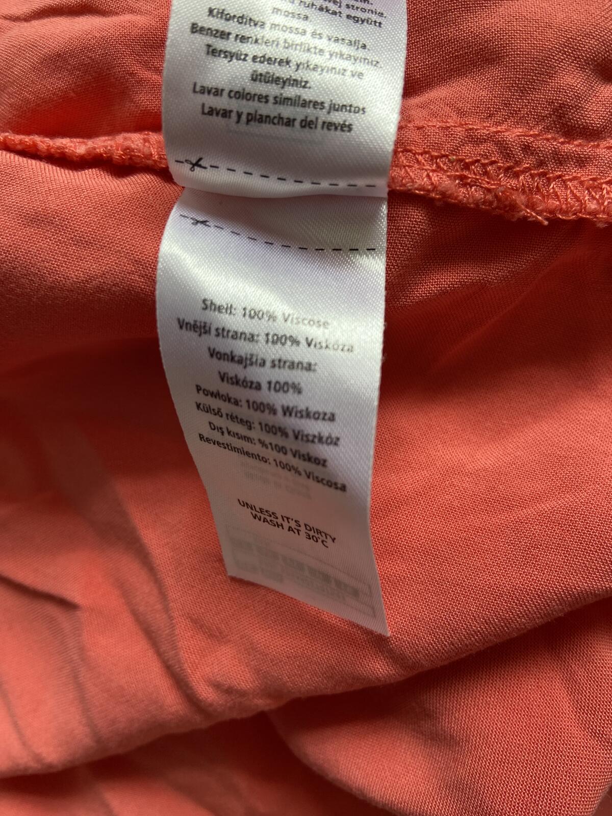 F&F Bright Pink Coral Button-Front Shirt Dress - UK Size 12