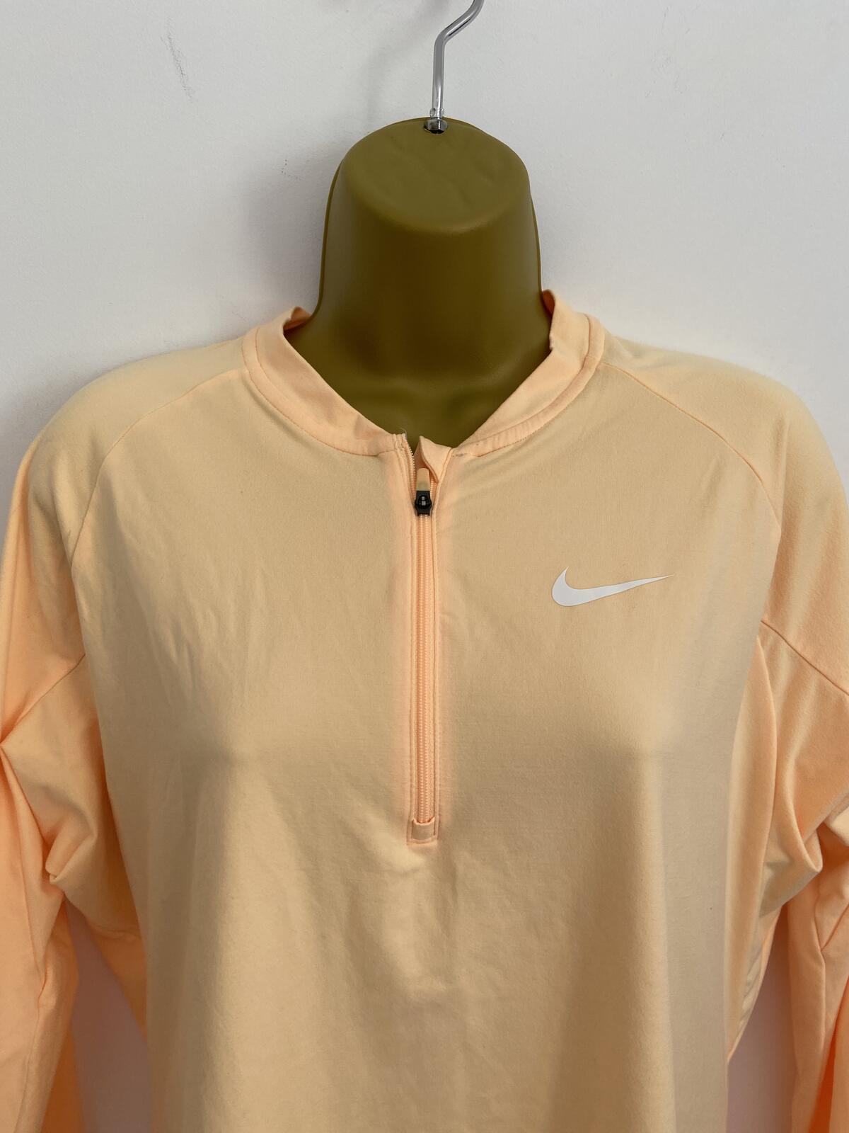 Nike Dri-FIT Yellow Quarter-Zip Long Sleeve Active Top - Size Large