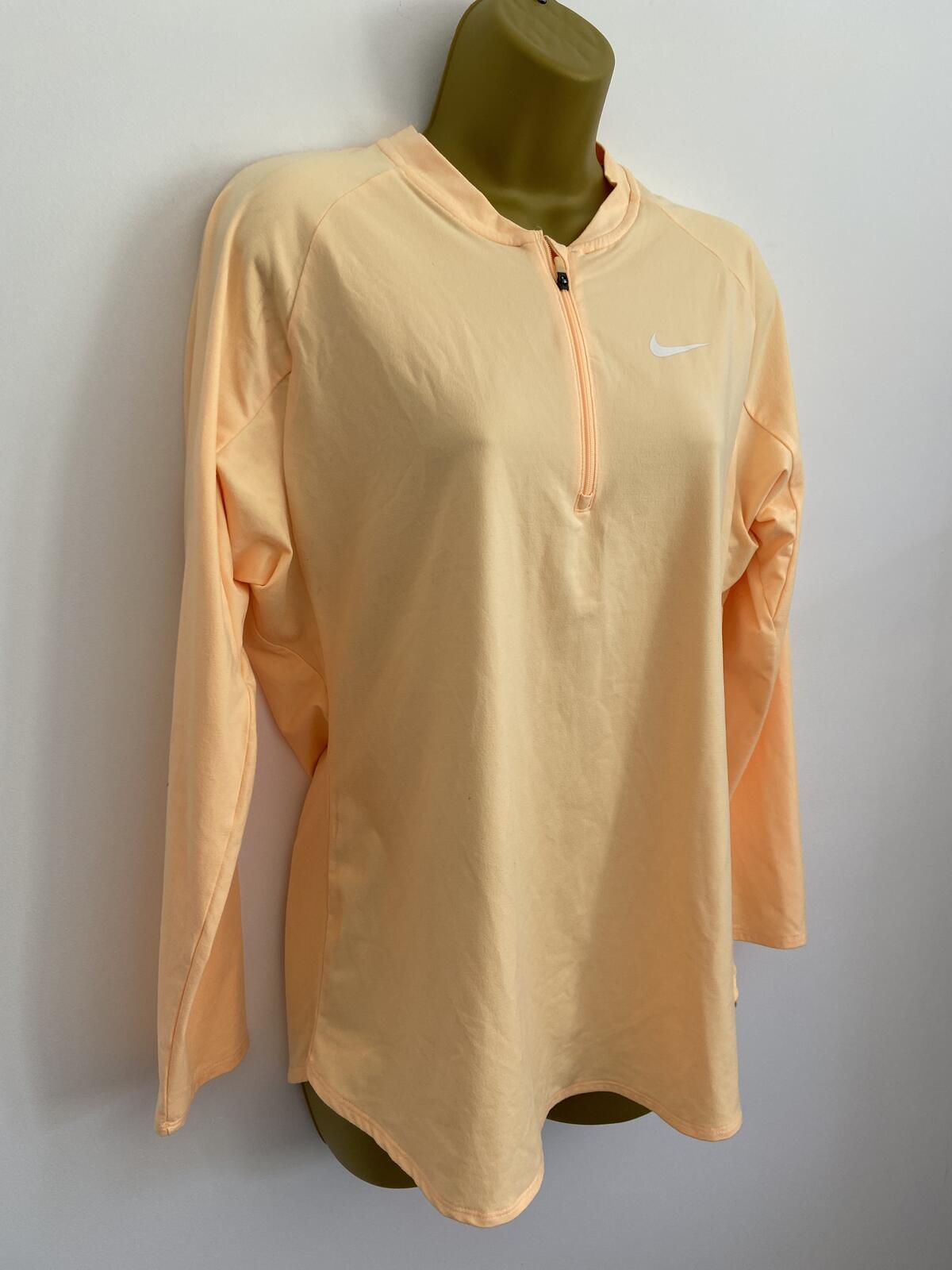 Nike Dri-FIT Yellow Quarter-Zip Long Sleeve Active Top - Size Large