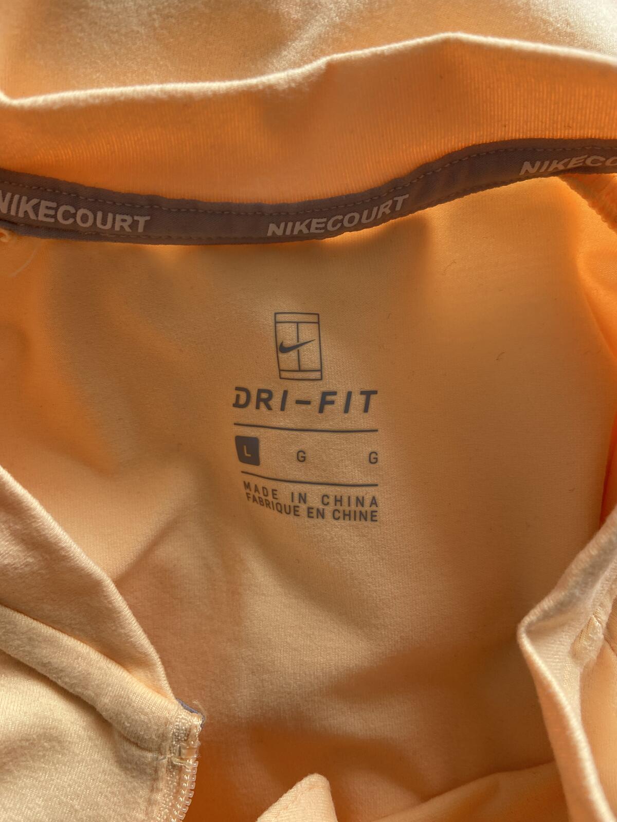Nike Dri-FIT Yellow Quarter-Zip Long Sleeve Active Top - Size Large