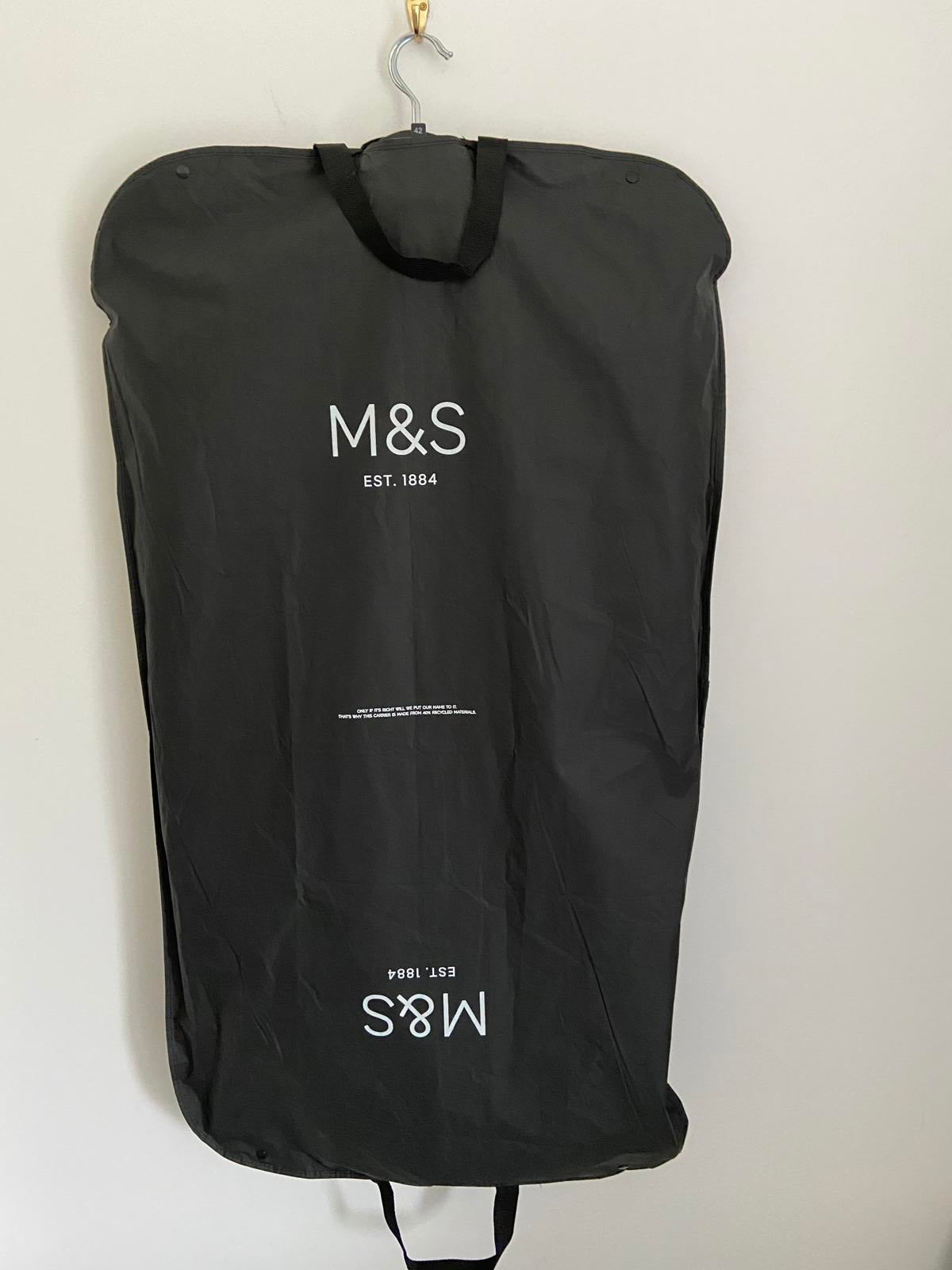M&S Men's Slim Fit 2 Piece Suit 42L Blazer 36/31 Trousers Navy BNWT RRP £149