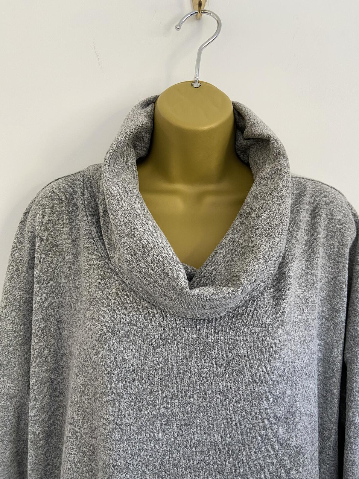 M&S Grey Lightweight Roll Neck Layering Top - UK Size 16