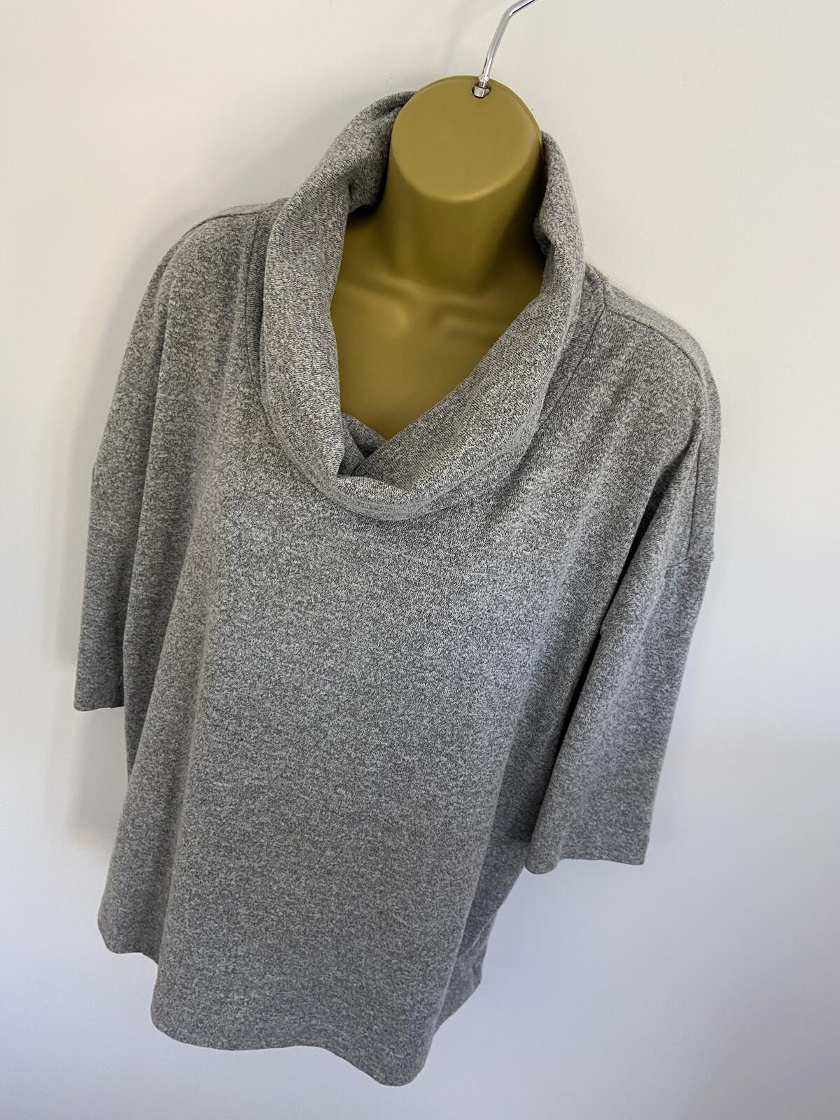 M&S Grey Lightweight Roll Neck Layering Top - UK Size 16
