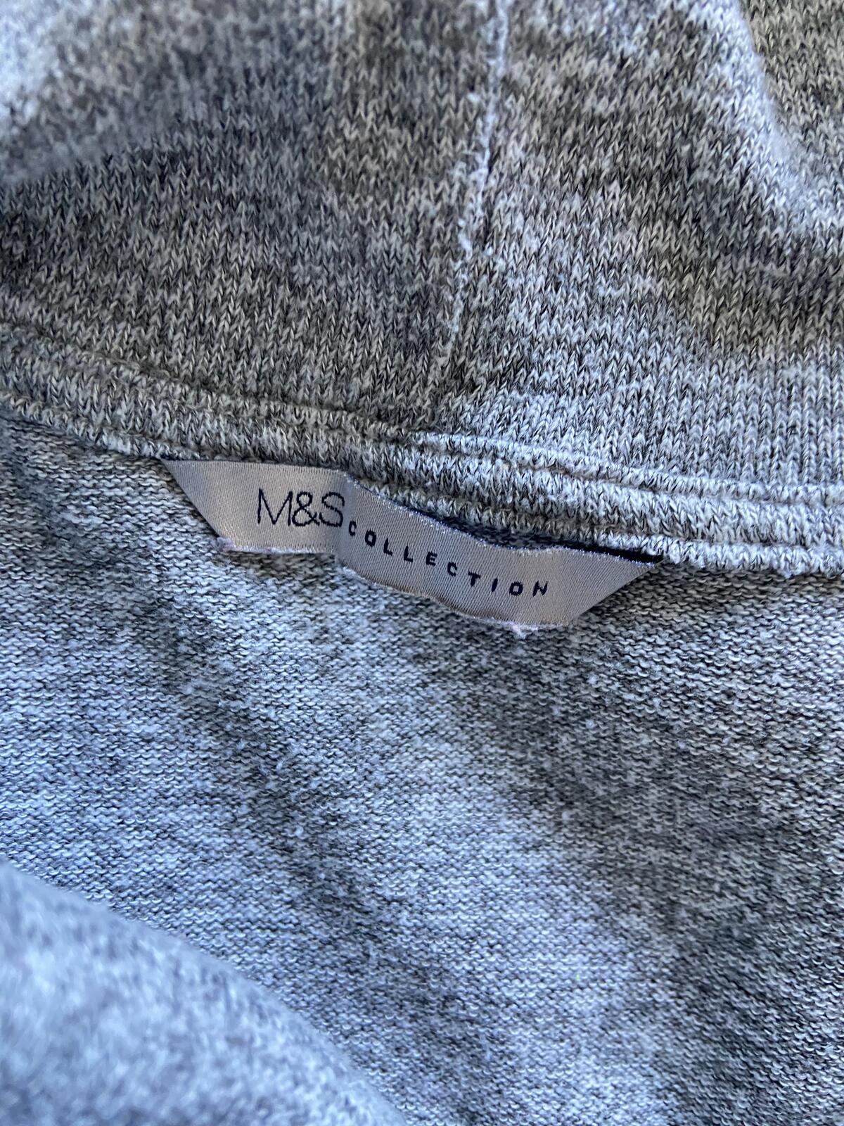 M&S Grey Lightweight Roll Neck Layering Top - UK Size 16