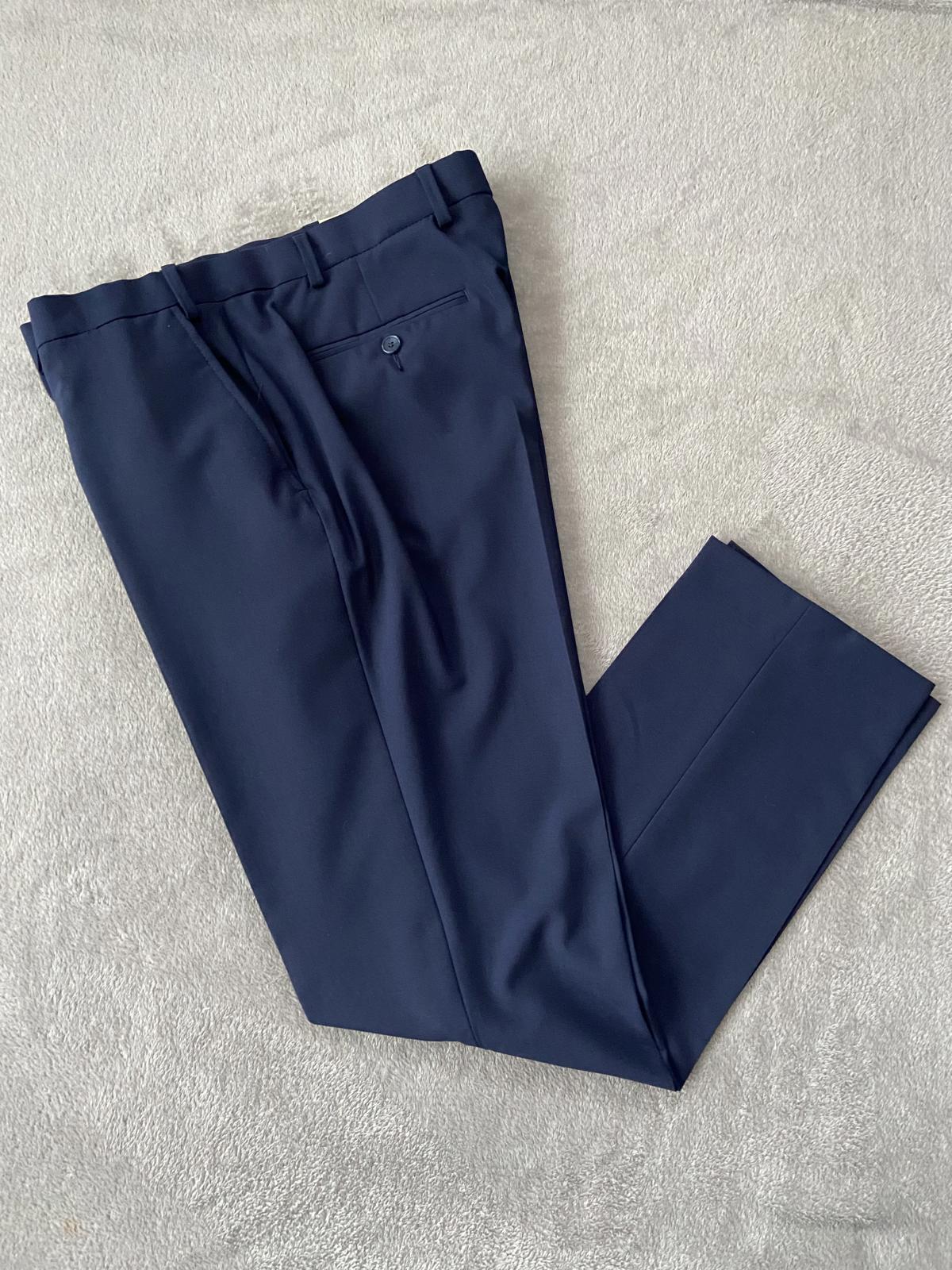 M&S Men's Slim Fit 2 Piece Suit 42L Blazer 36/31 Trousers Navy BNWT RRP £149