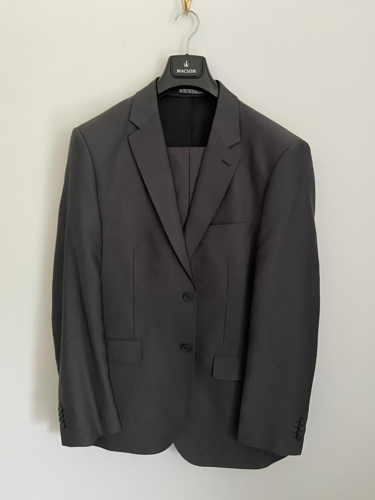Macson Men’s 2pc Grey Suit Blazer 46" Chest Trousers 34" Waist Smart Formal