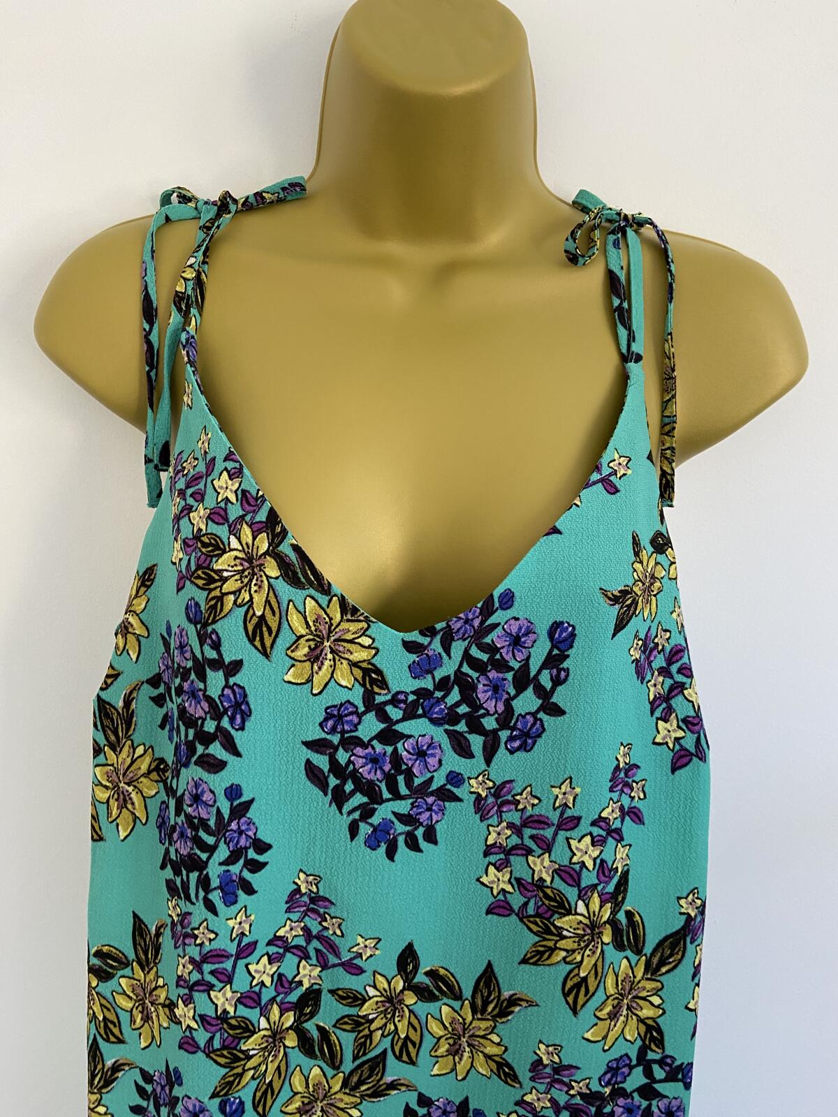 Papaya Turquoise Floral Lightweight Summer Dress - UK Size 12