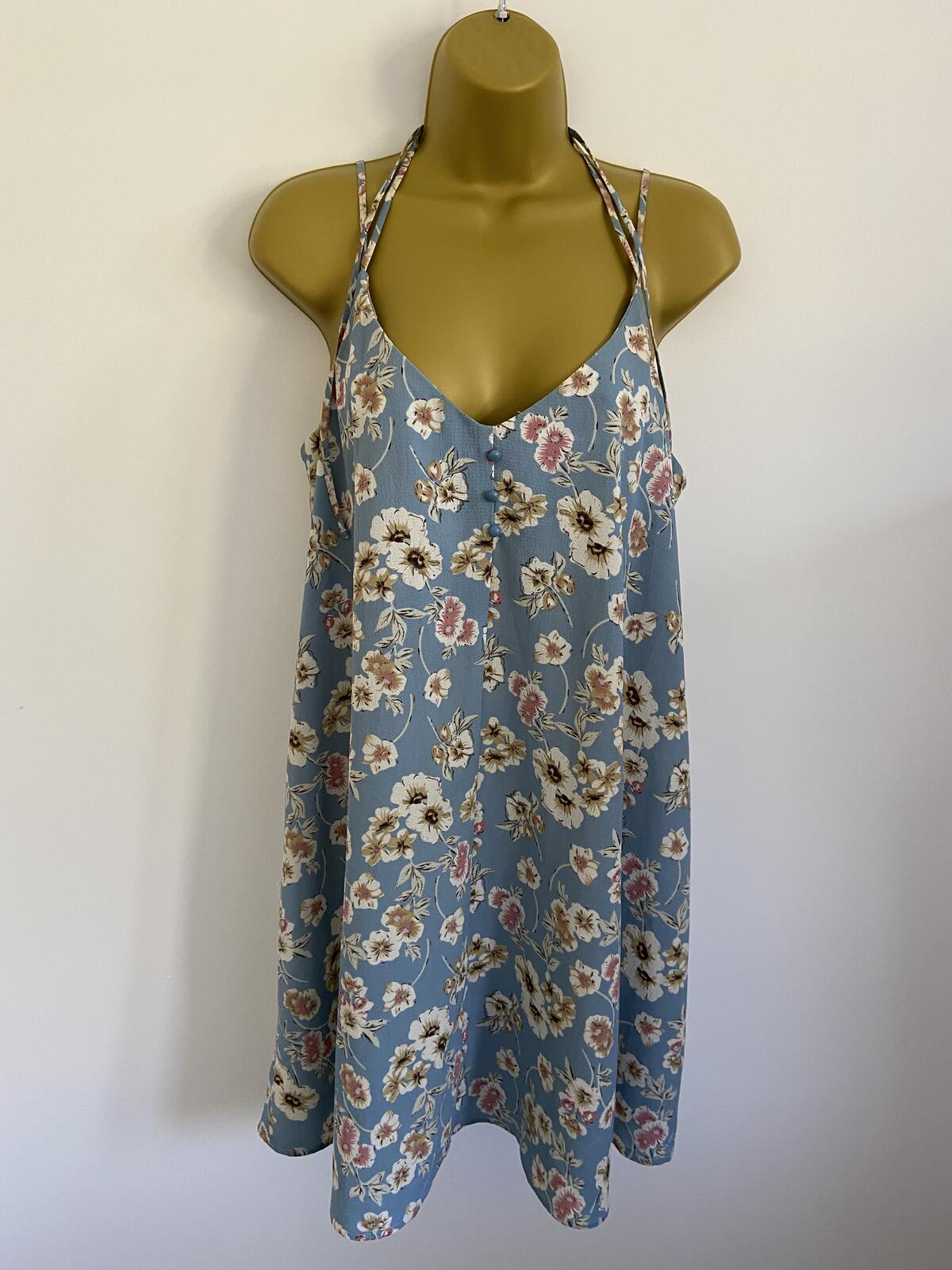 Atmosphere Primark Baby Blue Floral Summer Dress - UK Size 14