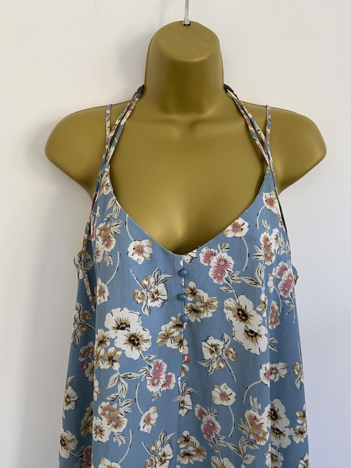 Atmosphere Primark Baby Blue Floral Summer Dress - UK Size 14