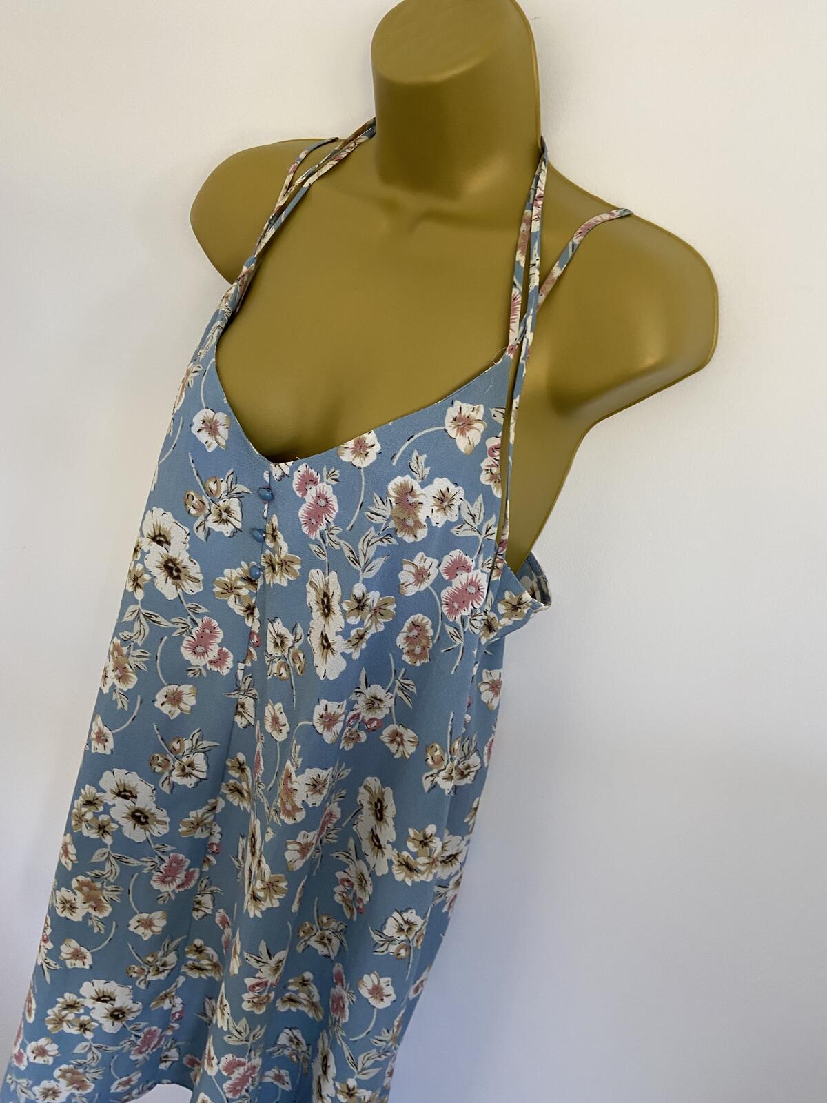 Atmosphere Primark Baby Blue Floral Summer Dress - UK Size 14