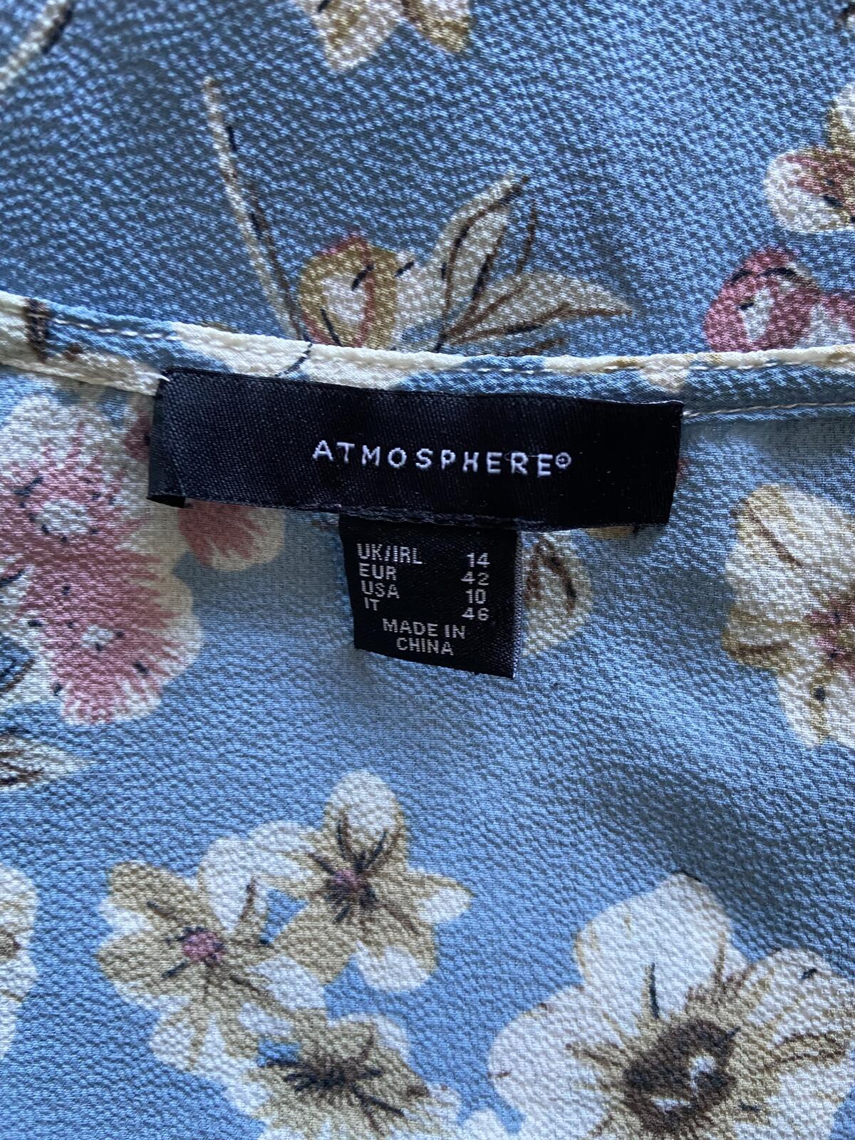 Atmosphere Primark Baby Blue Floral Summer Dress - UK Size 14