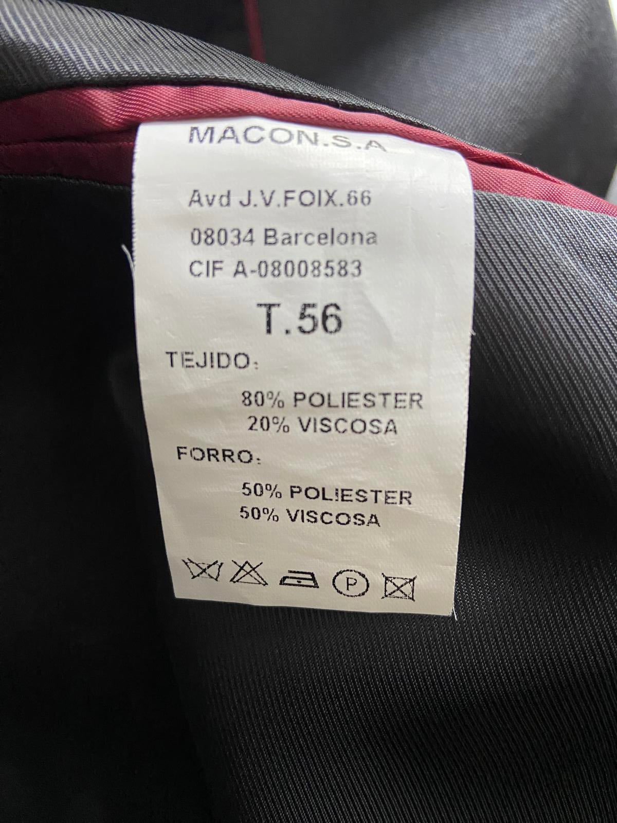 Macson Men’s 2pc Grey Suit Blazer 46" Chest Trousers 34" Waist Smart Formal
