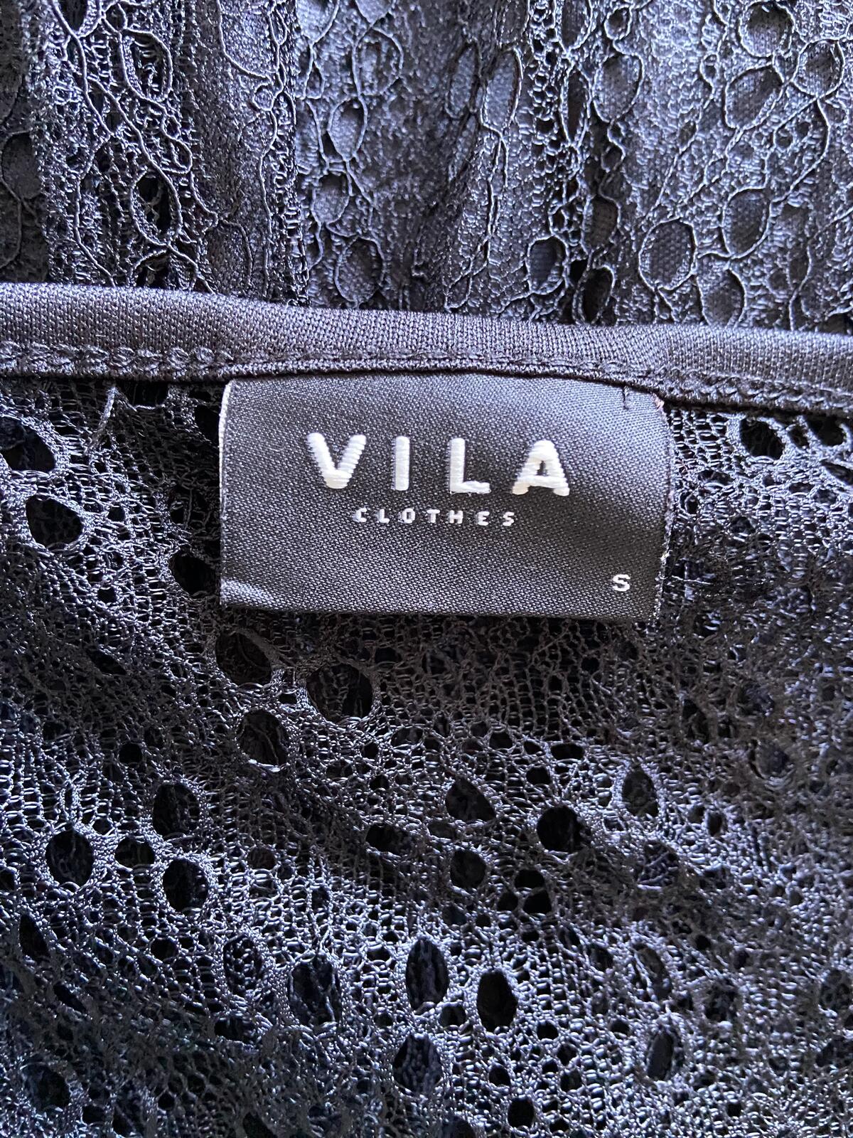 Villa Clothes Black Net Overlay Lined Mini Dress - Size Small