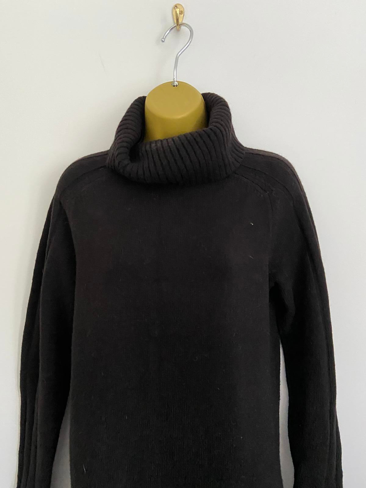 Next Black Roll Neck Knit Jumper Dress - Turtleneck, Size XS
