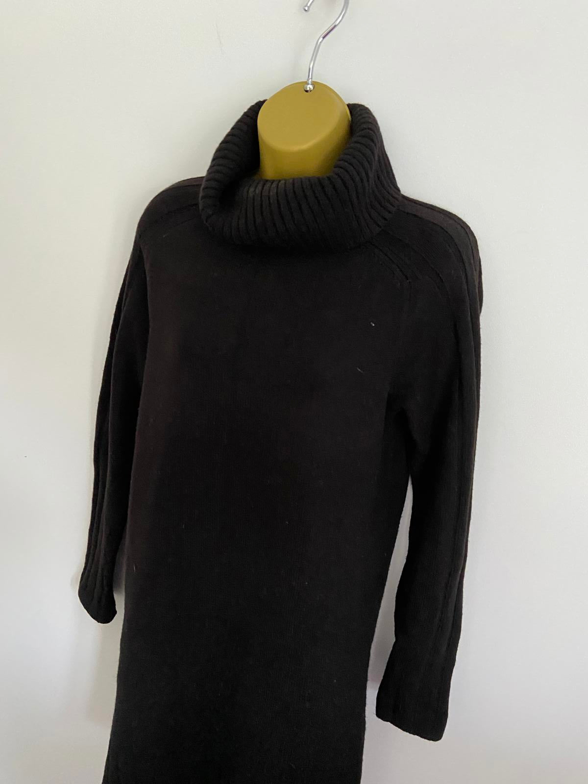 Next Black Roll Neck Knit Jumper Dress - Turtleneck, Size XS