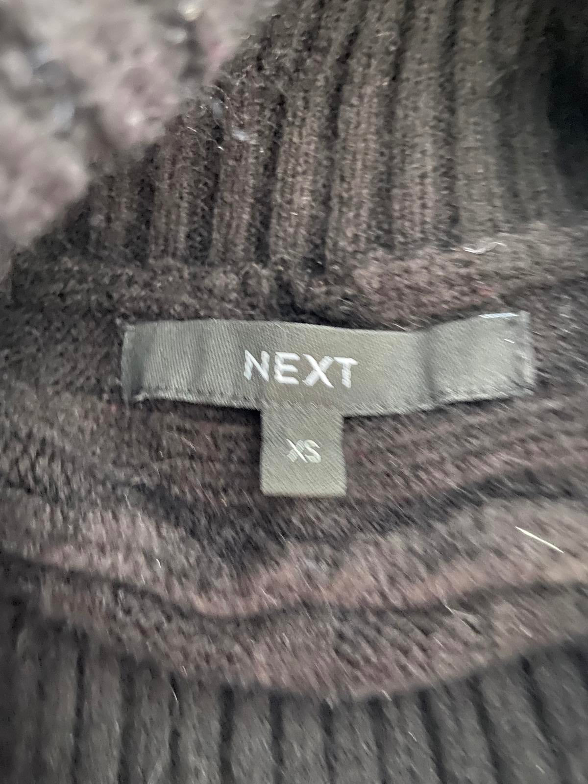Next Black Roll Neck Knit Jumper Dress - Turtleneck, Size XS