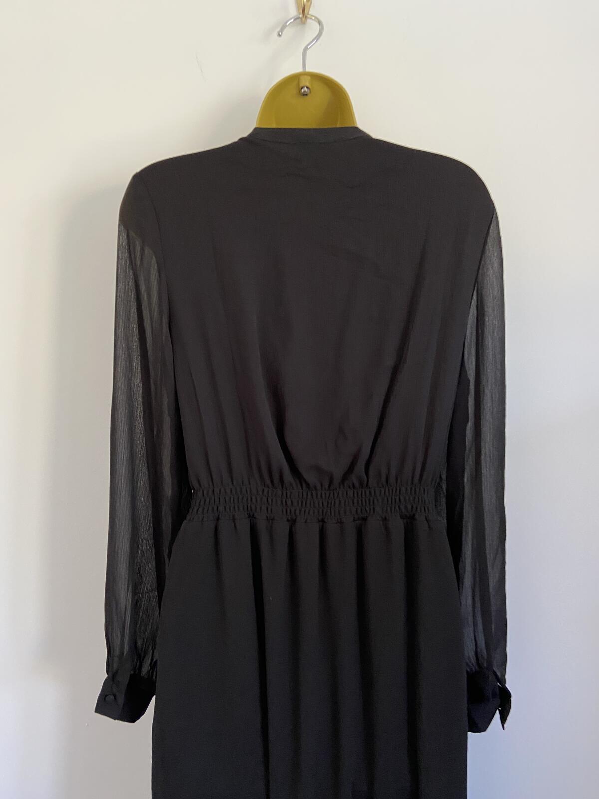 New Look Maternity Black Long Sleeve Sheer Midi Dress - UK Size 12 New