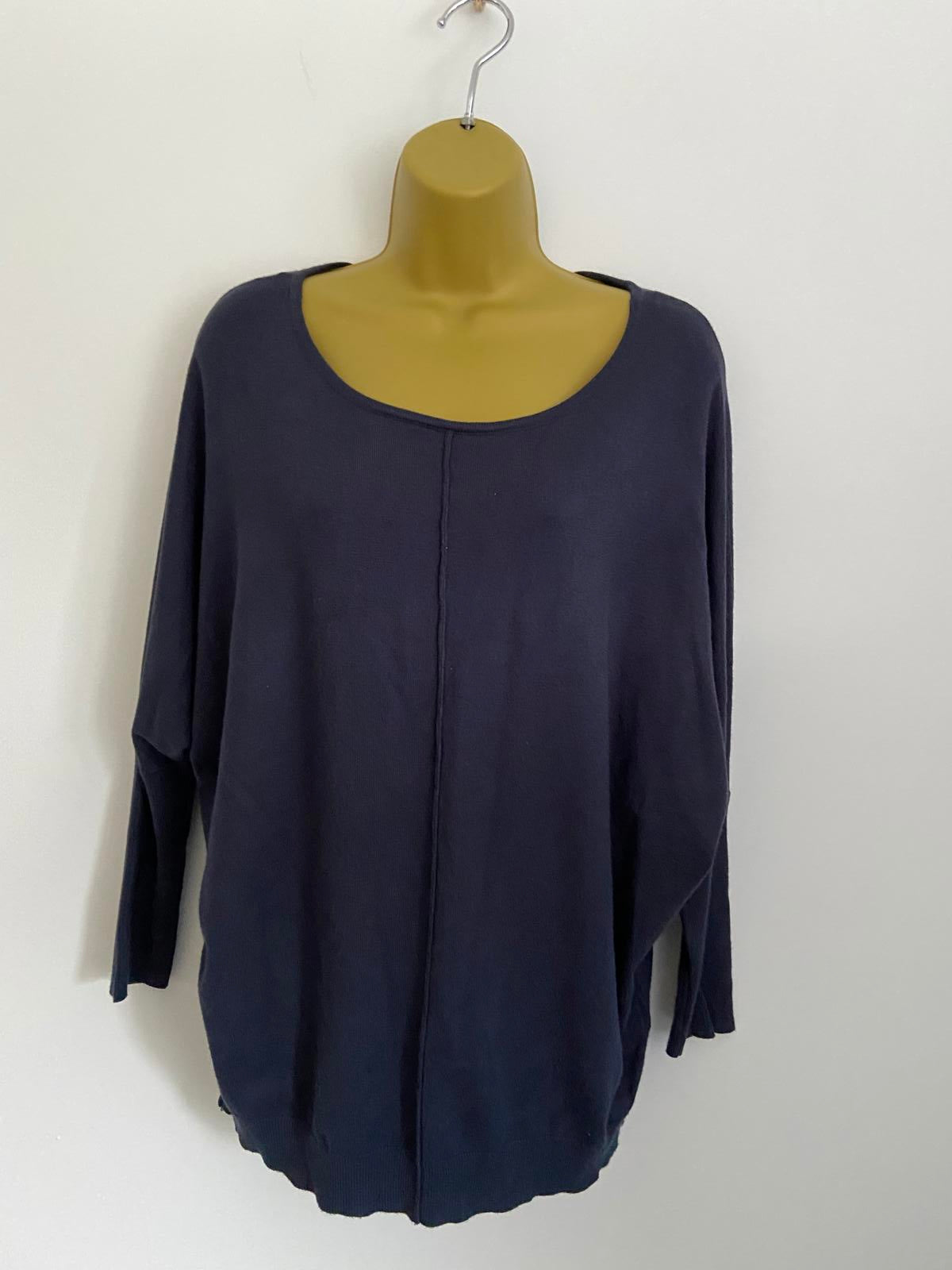 Koala Bay Ladies Size Large Navy Blue Crew Neck Sweater Soft Viscose Knit Jumper