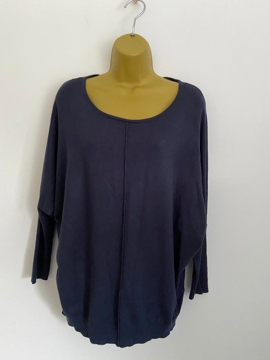 Koala Bay Ladies Size Large Navy Blue Crew Neck Sweater Soft Viscose Knit Jumper
