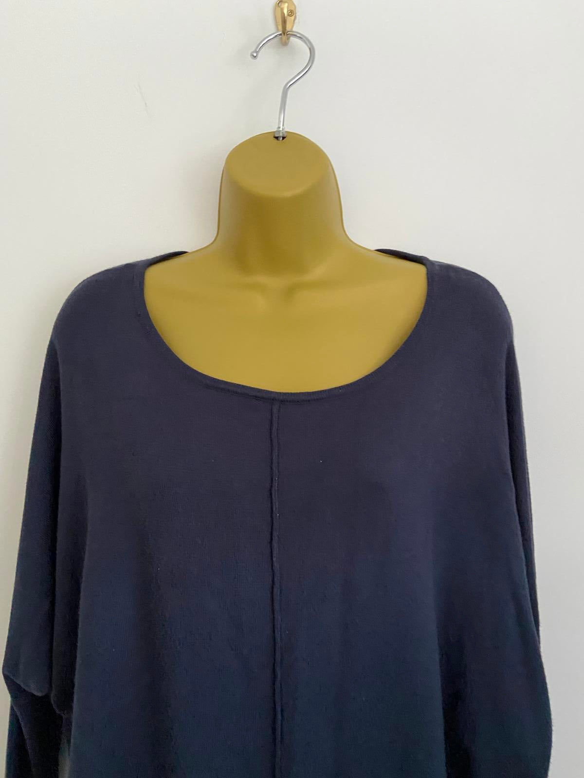 Koala Bay Ladies Size Large Navy Blue Crew Neck Sweater Soft Viscose Knit Jumper