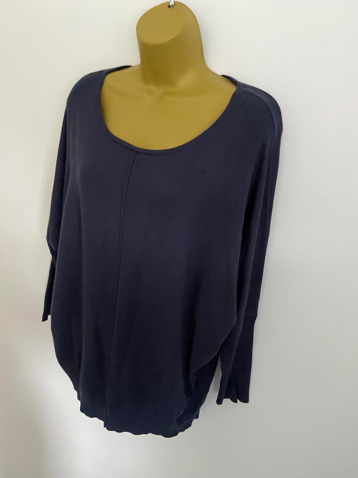 Koala Bay Ladies Size Large Navy Blue Crew Neck Sweater Soft Viscose Knit Jumper