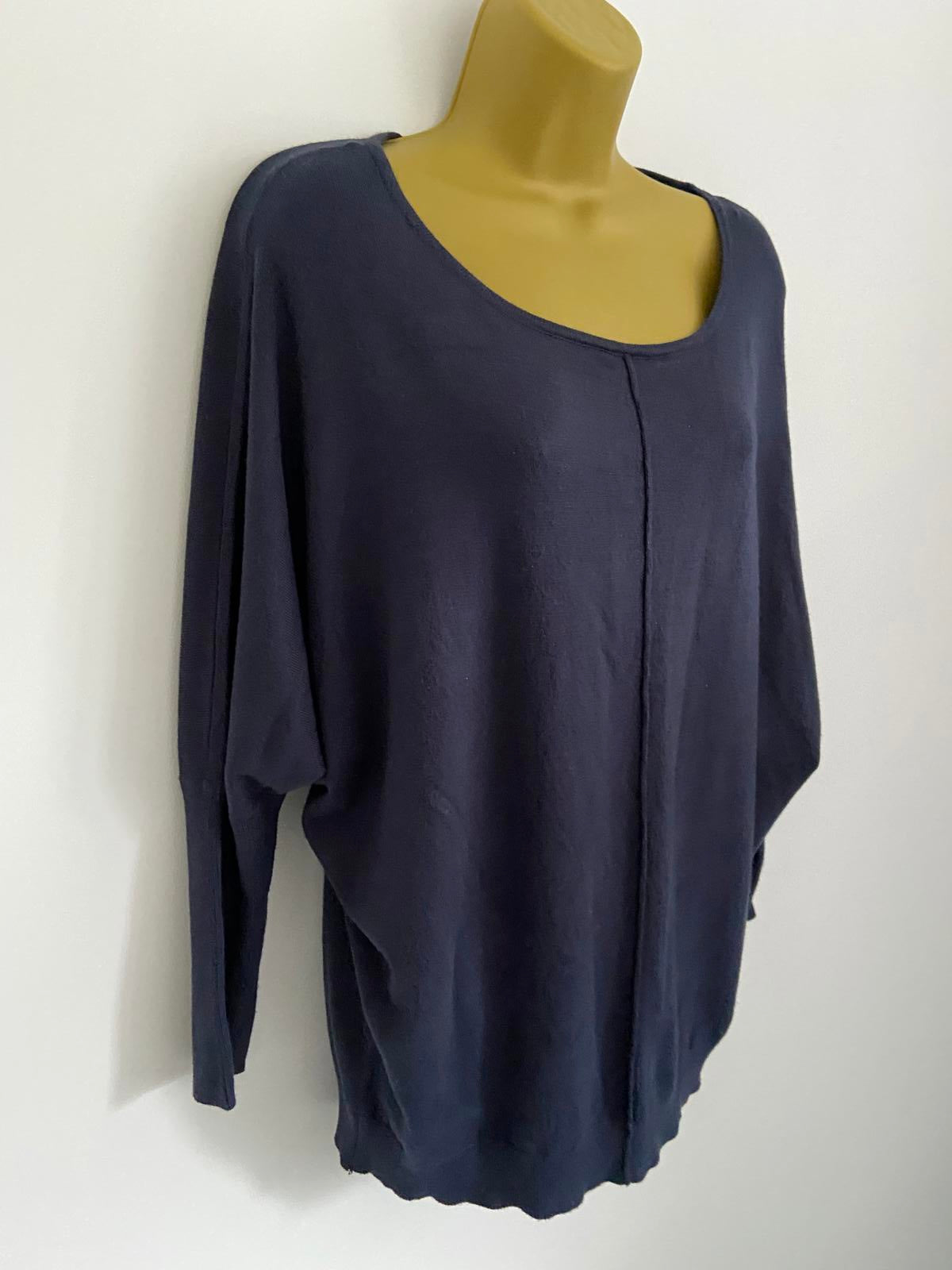 Koala Bay Ladies Size Large Navy Blue Crew Neck Sweater Soft Viscose Knit Jumper