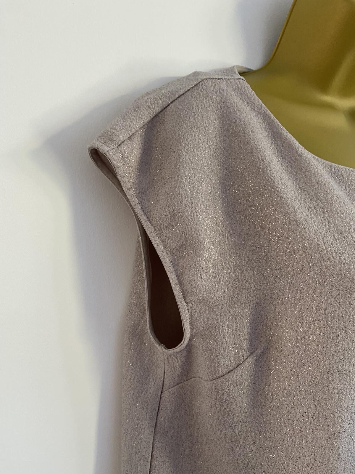 Oasis Silver and Gold Sparkle Sleeveless Blouse - Size 14
