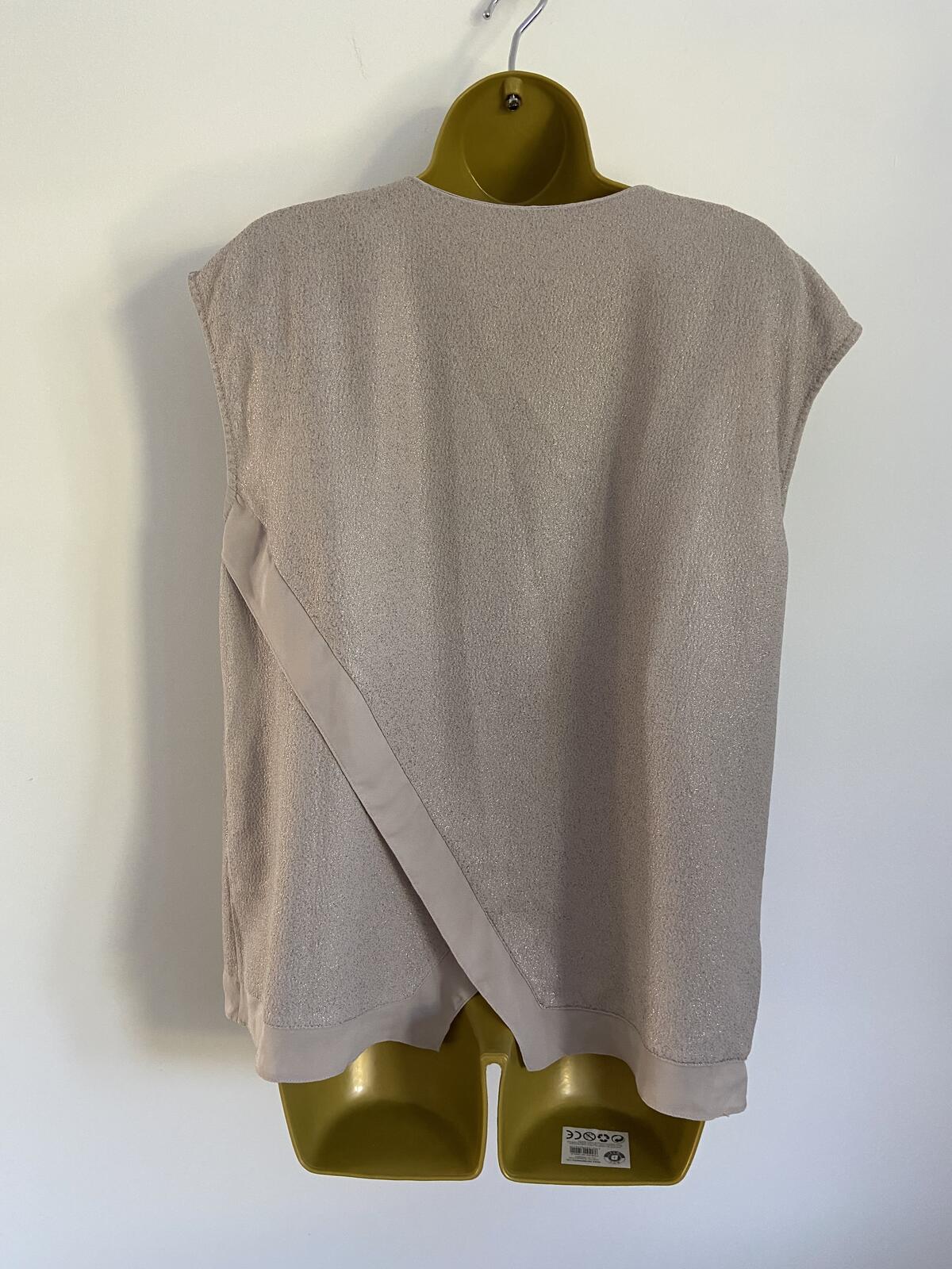 Oasis Silver and Gold Sparkle Sleeveless Blouse - Size 14