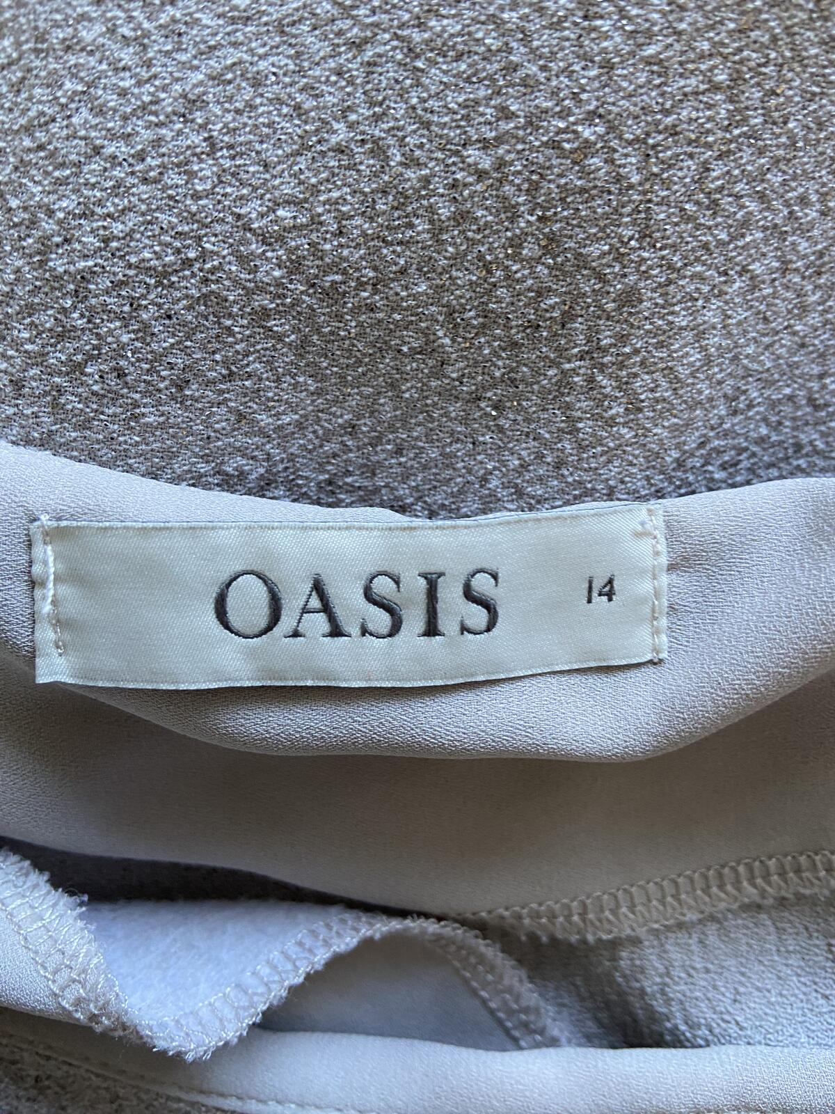 Oasis Silver and Gold Sparkle Sleeveless Blouse - Size 14
