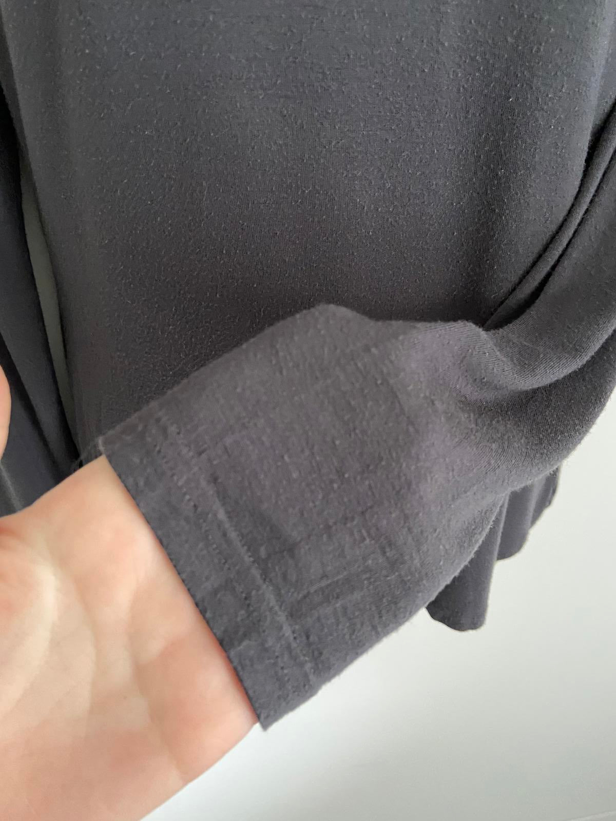 Oasis Size Small Dark Grey Long Sleeve Top Tshirt Soft Viscose Casual Basic