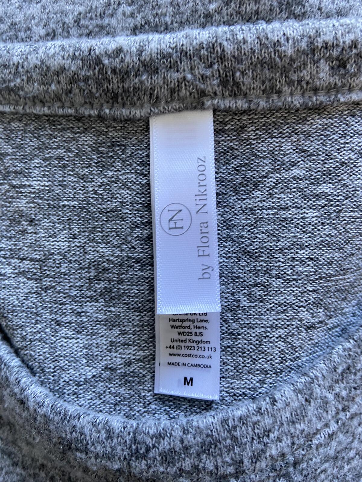 Flora Nikrooz Grey Lightweight Sweater with Lace Detail - Size Medium