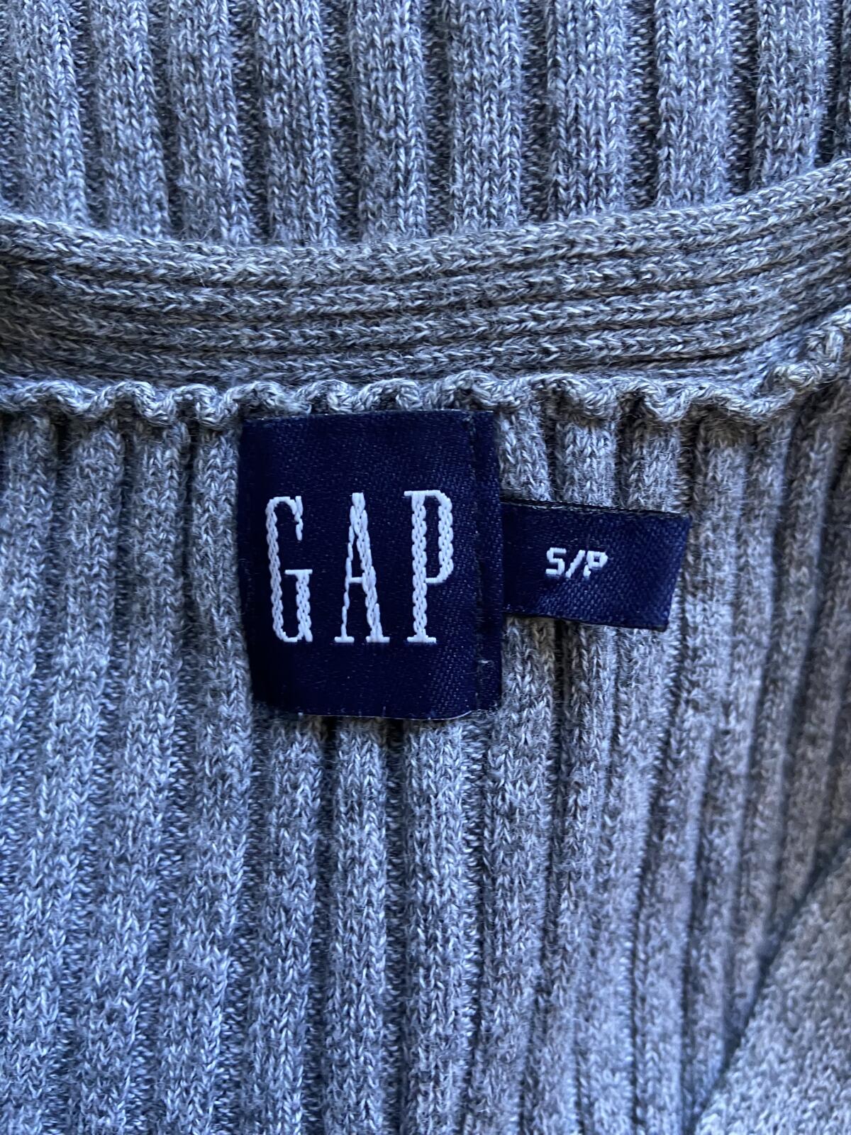 Gap Grey Ribbed Knitted V-Neck Tank Top - Size Small Petite