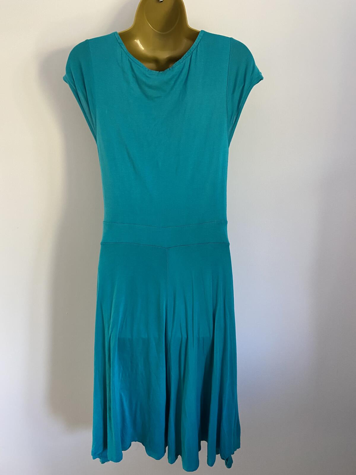 Boden Turquoise Sleeveless V-Neck Midi Dress - UK Size 12