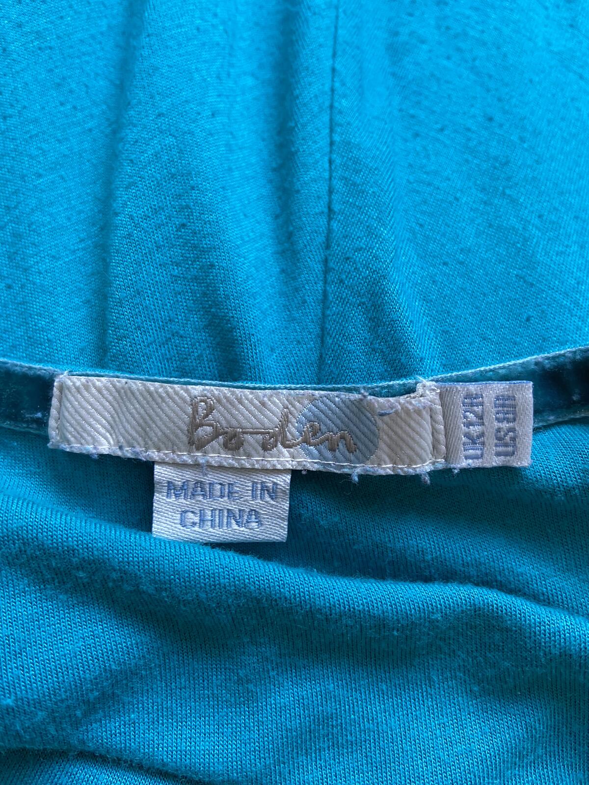 Boden Turquoise Sleeveless V-Neck Midi Dress - UK Size 12