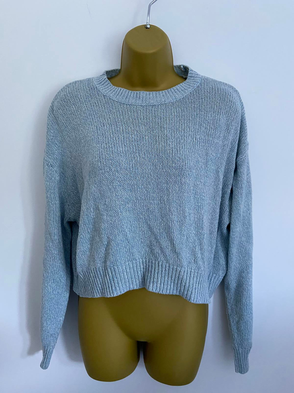H&M Blue Knit Sweater / Jumper - Shorter Body, Size Small (S)