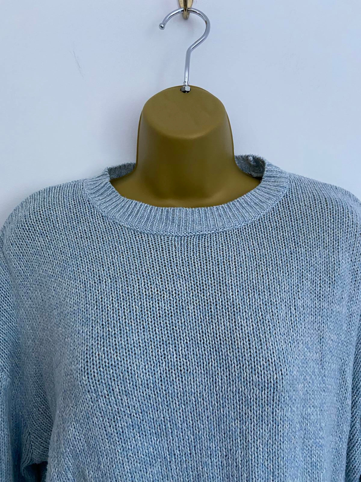 H&M Blue Knit Sweater / Jumper - Shorter Body, Size Small (S)