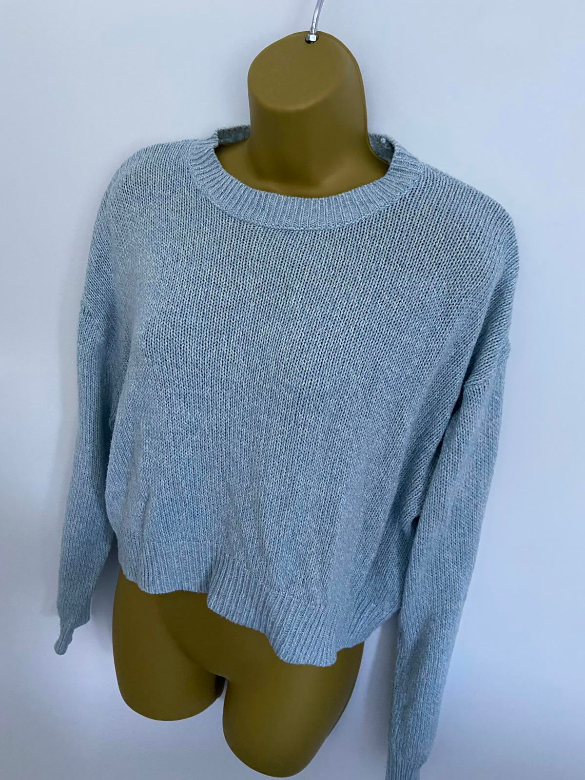H&M Blue Knit Sweater / Jumper - Shorter Body, Size Small (S)