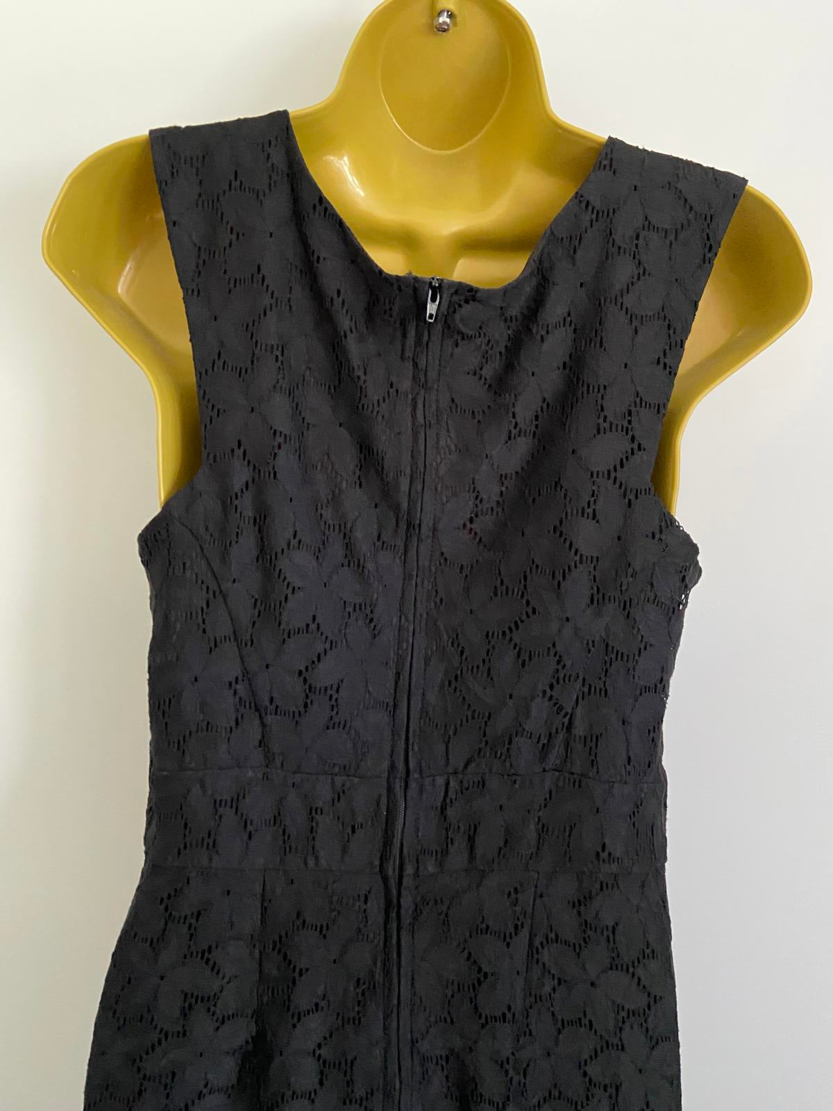 George Size 14 Black Lace Midi Dress Zip Back Fully Lined Occasion Party Wear