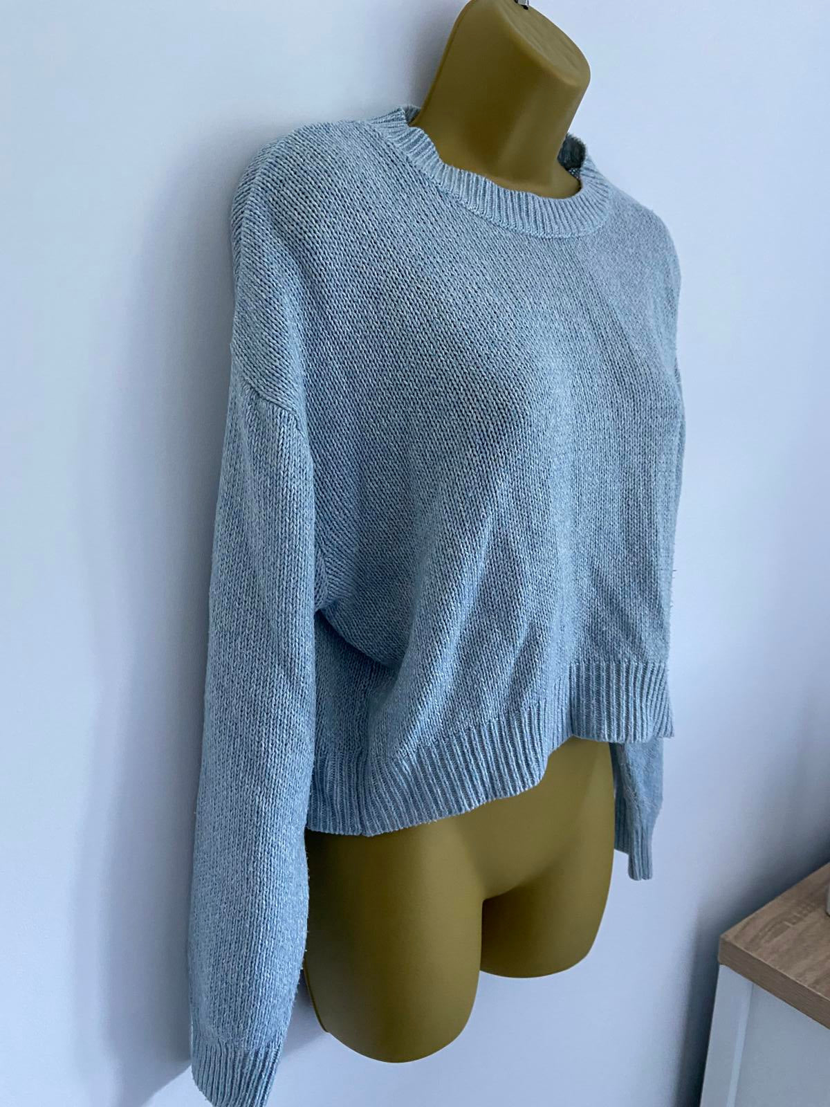 H&M Blue Knit Sweater / Jumper - Shorter Body, Size Small (S)