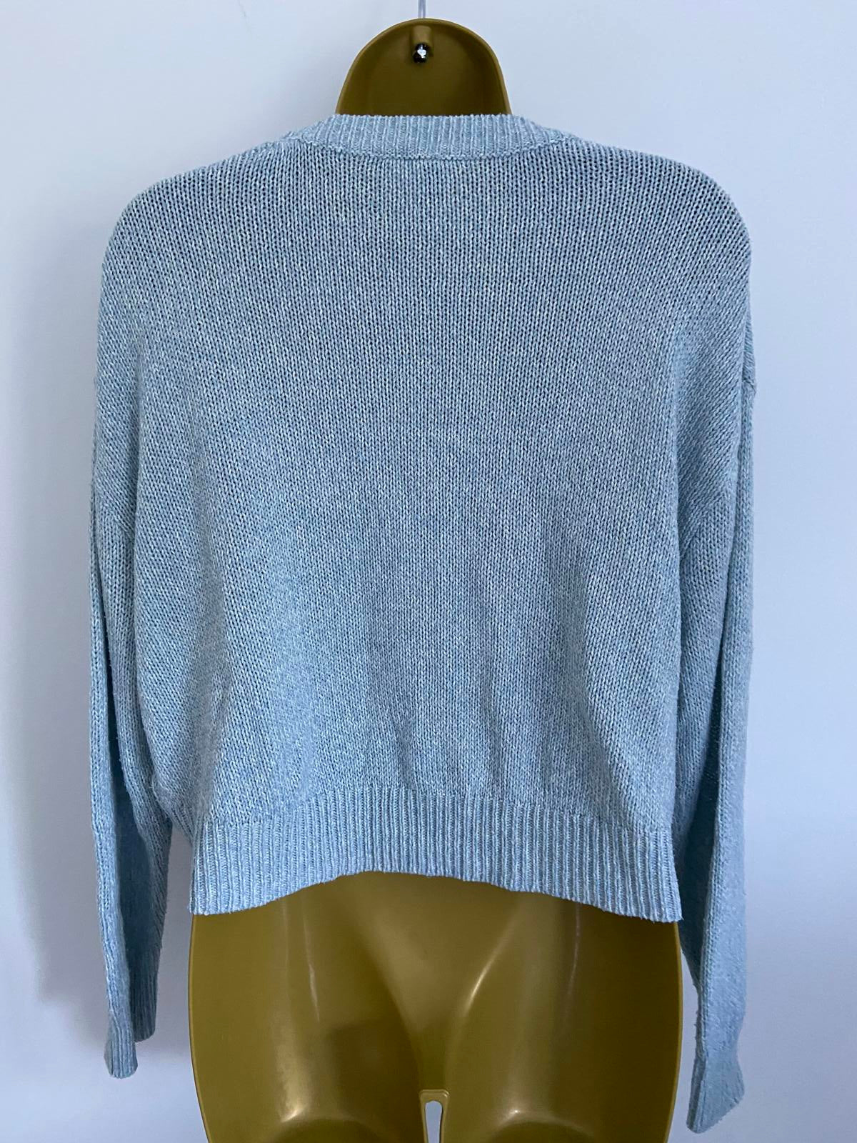 H&M Blue Knit Sweater / Jumper - Shorter Body, Size Small (S)