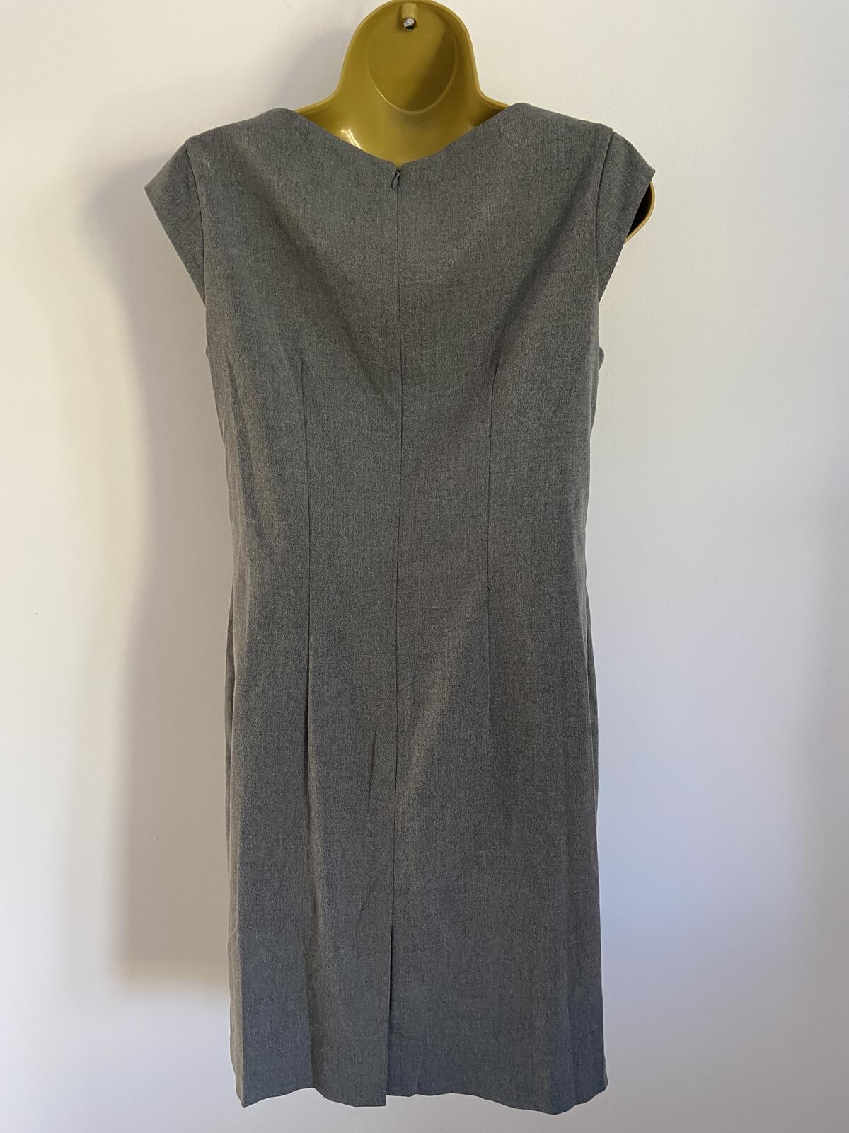 Next Grey Embroidered Sleeveless Shift Dress - UK Size 12
