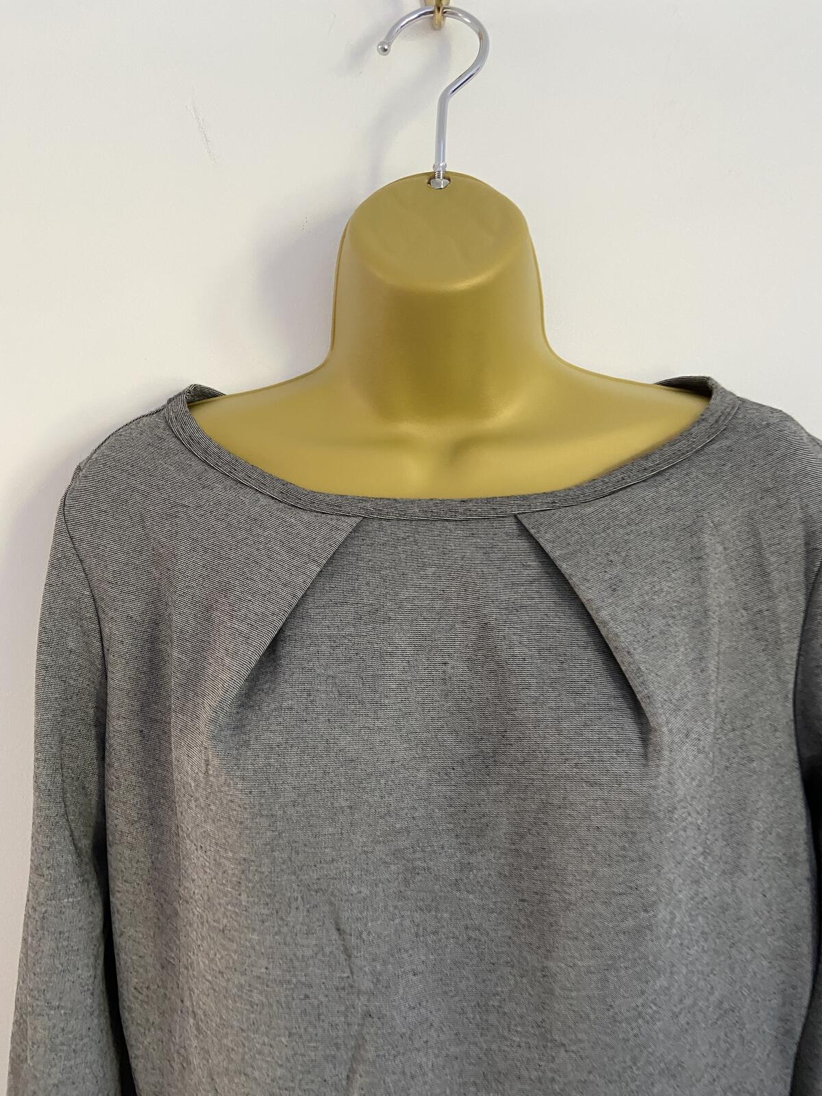 Collection London Grey Knee-Length Dress with Flare Sleeves - UK Size 14
