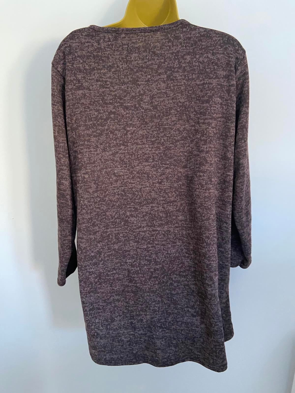Dark Purple Longline Lightweight Sweater - Belt Loops, Size Large (L)