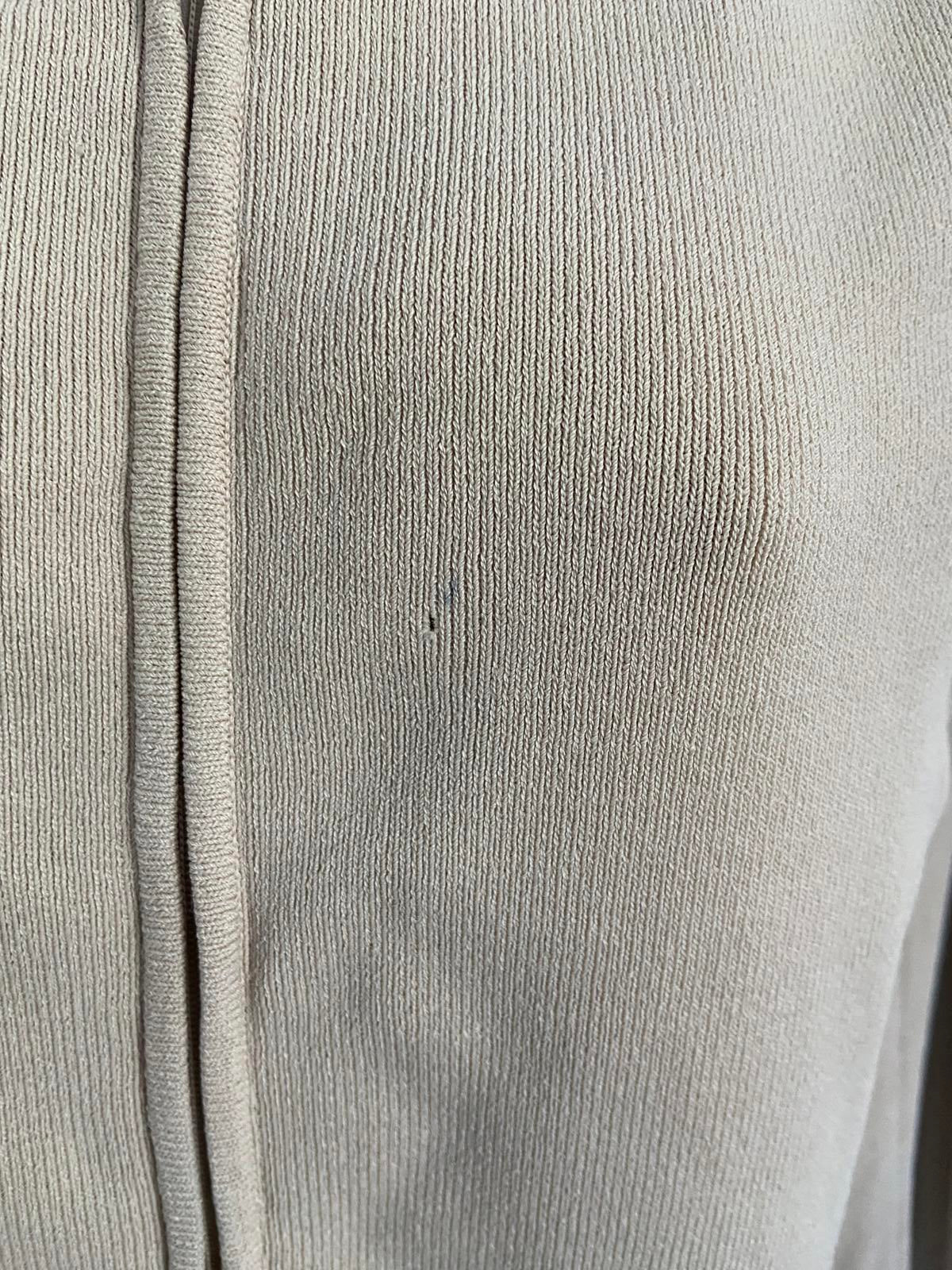 KALIKO Beige Lightweight Sweater - Full Zip, Belted Style, Size 10